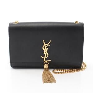 Saint Laurent Paris Kate Monogram Shoulder Bag Leather Black